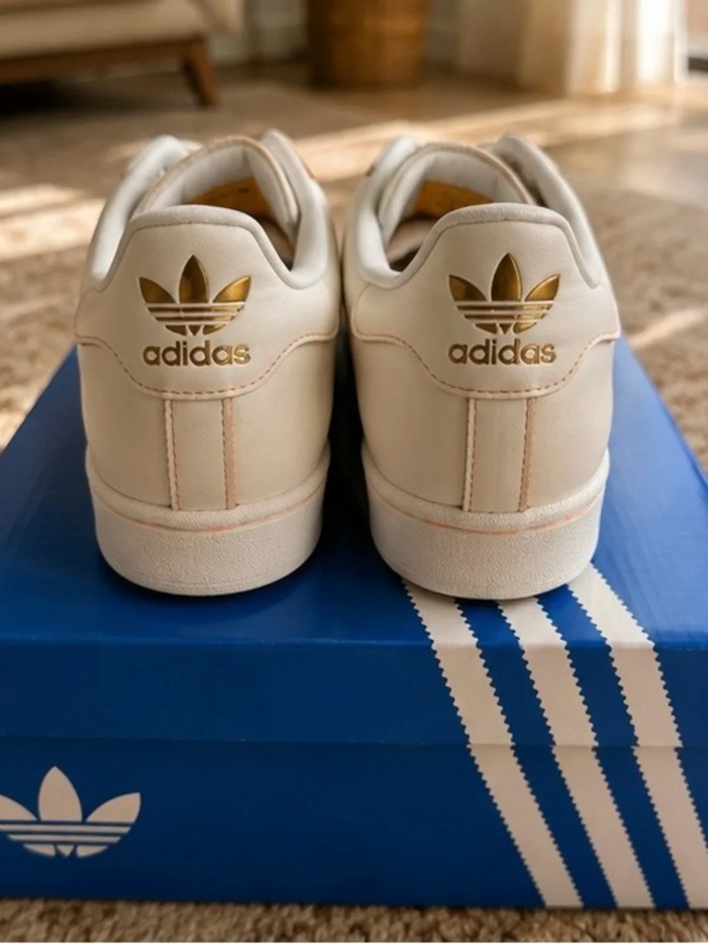 Adidas Women’s Superstar II W Shoes JS1379 Size 10 Off White Gold Metallic NWT